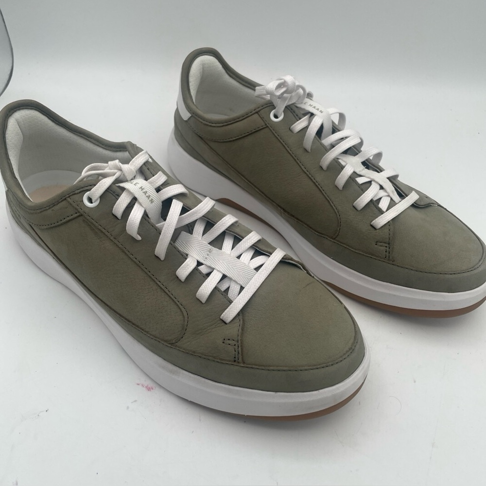 Men's Cole Haan Olive Green Low-Top Sneakers - White Sole Size 11B